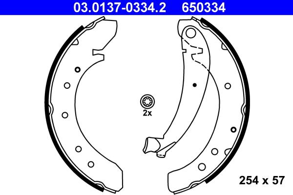 ATE 03.0137-0334.2 - Drum Brake Shoe Set car-mod.net