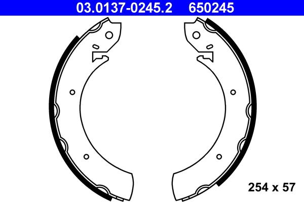 ATE 03.0137-0245.2 - Drum Brake Shoe Set car-mod.net