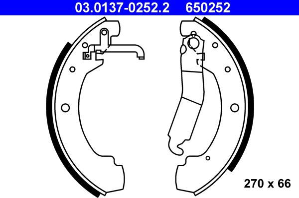ATE 03.0137-0252.2 - Drum Brake Shoe Set car-mod.net