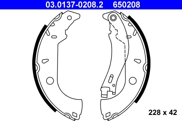 ATE 03.0137-0208.2 - Drum Brake Shoe Set car-mod.net