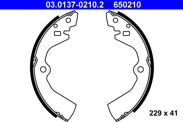 ATE 03.0137-0210.2 - Drum Brake Shoe Set car-mod.net