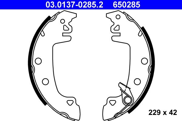 ATE 03.0137-0285.2 - Drum Brake Shoe Set car-mod.net