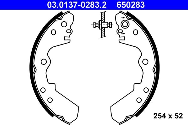 ATE 03.0137-0283.2 - Drum Brake Shoe Set car-mod.net