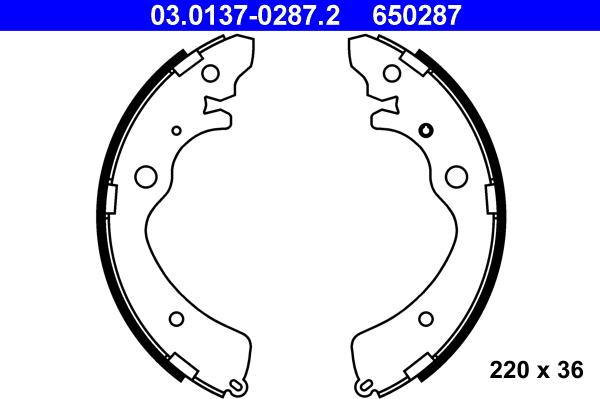 ATE 03.0137-0287.2 - Drum Brake Shoe Set car-mod.net