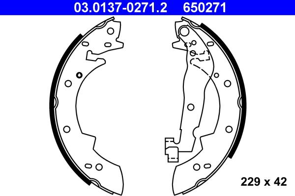 ATE 03.0137-0271.2 - Drum Brake Shoe Set car-mod.net
