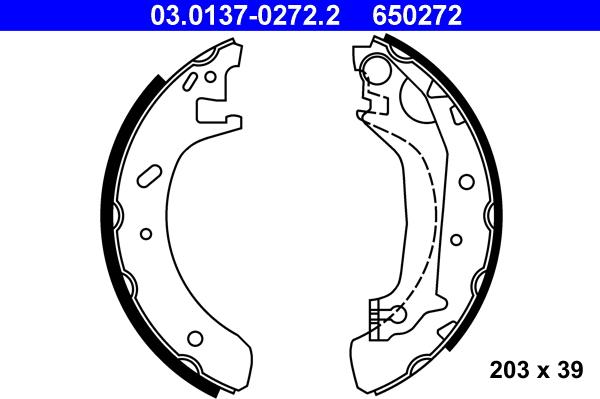 ATE 03.0137-0272.2 - Drum Brake Shoe Set car-mod.net