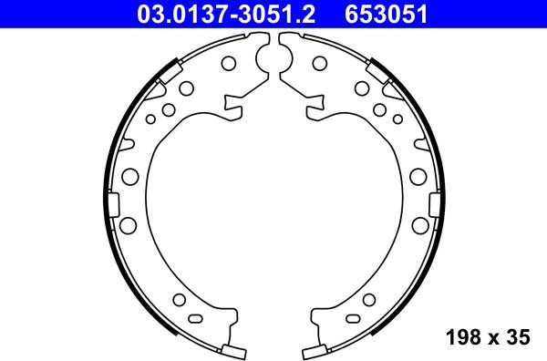ATE 03.0137-3051.2 - Brake Shoe Set, parking brake car-mod.net