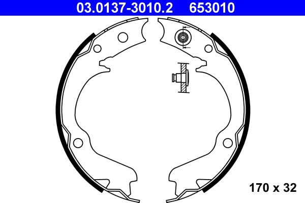 ATE 03.0137-3010.2 - Brake Shoe Set, parking brake car-mod.net