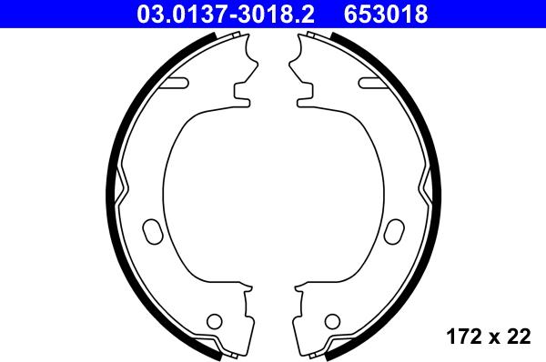 ATE 03.0137-3018.2 - Brake Shoe Set, parking brake car-mod.net