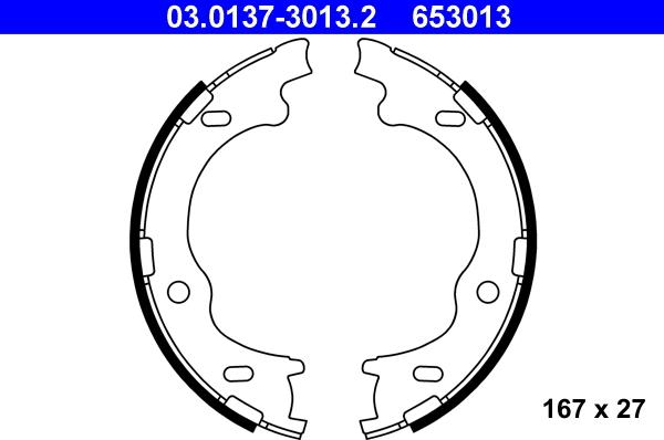 ATE 03.0137-3013.2 - Brake Shoe Set, parking brake car-mod.net