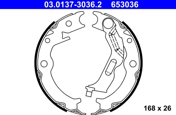 ATE 03.0137-3036.2 - Brake Shoe Set, parking brake car-mod.net
