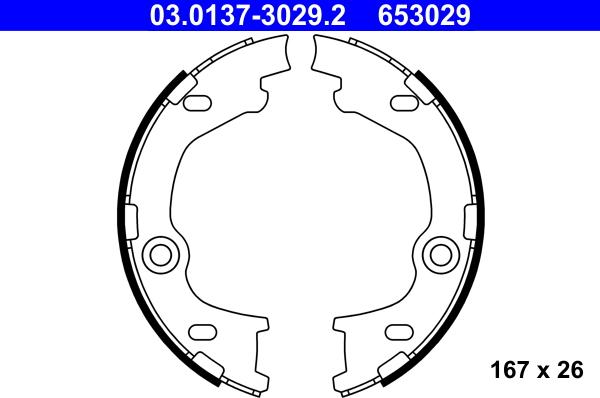 ATE 03.0137-3029.2 - Brake Shoe Set, parking brake car-mod.net