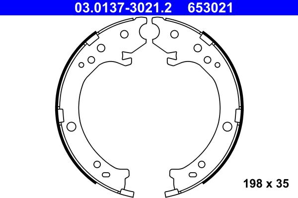 ATE 03.0137-3021.2 - Brake Shoe Set, parking brake car-mod.net