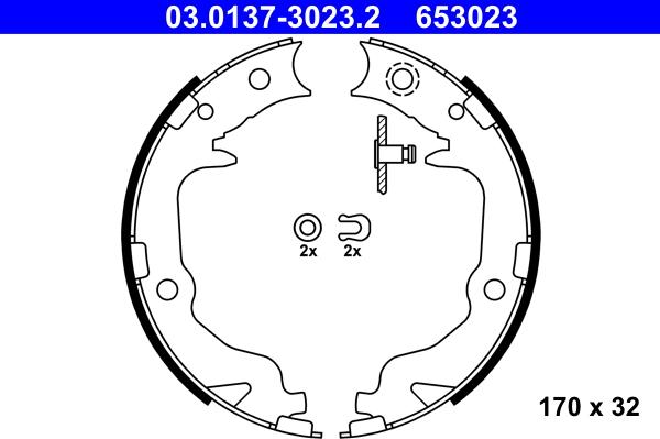 ATE 03.0137-3023.2 - Brake Shoe Set, parking brake car-mod.net