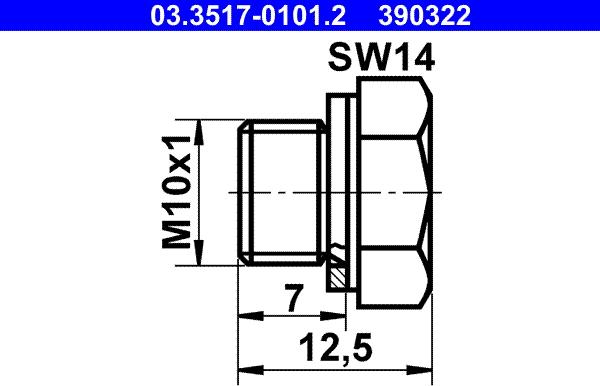 ATE 03.3517-0101.2 - Screw Plug, brake master cylinder car-mod.net