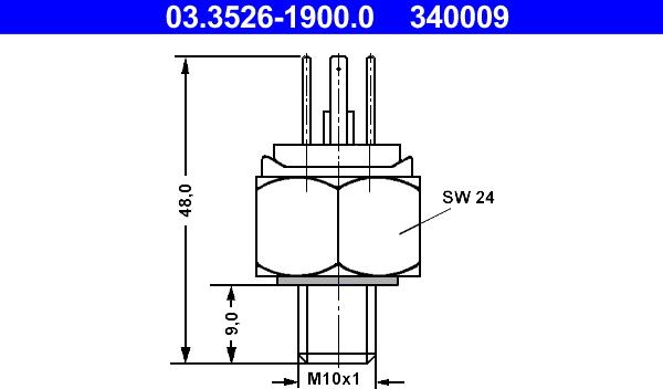 ATE 03.3526-1900.0 - Brake Light Switch / Clutch car-mod.net