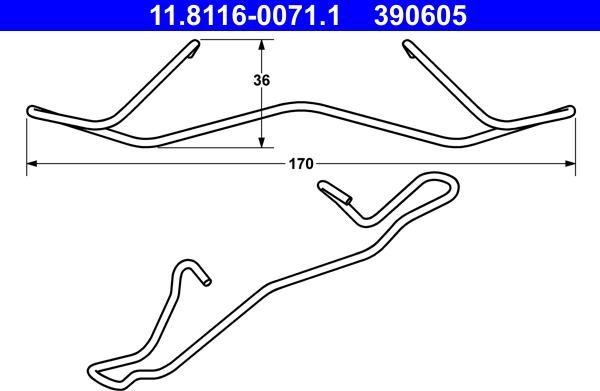 ATE 11.8116-0071.1 - Spring, brake caliper car-mod.net