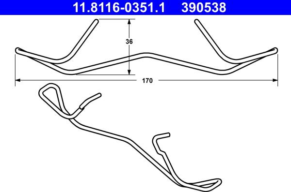 ATE 11.8116-0351.1 - Spring, brake caliper car-mod.net