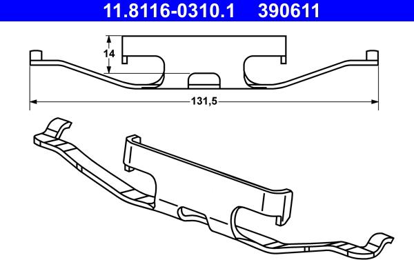 ATE 11.8116-0310.1 - Spring, brake caliper car-mod.net