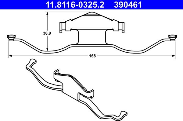ATE 11.8116-0325.2 - Spring, brake caliper car-mod.net