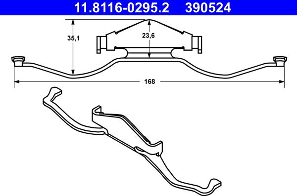 ATE 11.8116-0295.2 - Spring, brake caliper car-mod.net