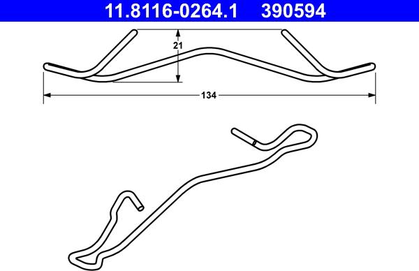 ATE 11.8116-0264.1 - Spring, brake caliper car-mod.net