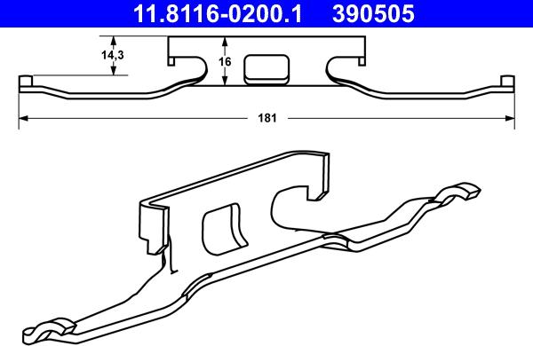 ATE 11.8116-0200.1 - Spring, brake caliper car-mod.net