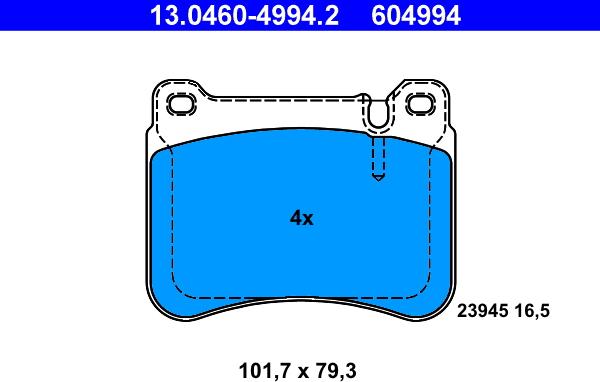 ATE 13.0460-4994.2 - Brake Pad Set, disc brake car-mod.net