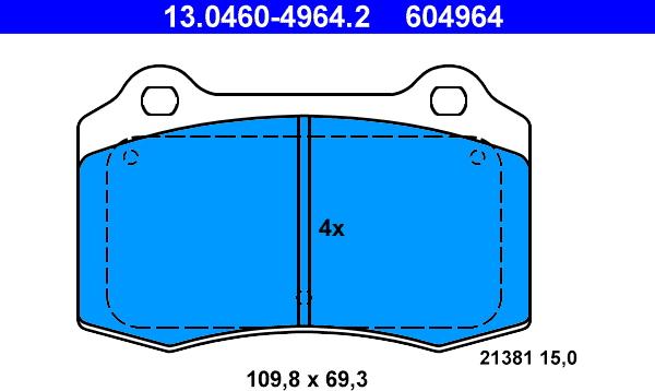 ATE 13.0460-4964.2 - Brake Pad Set, disc brake car-mod.net