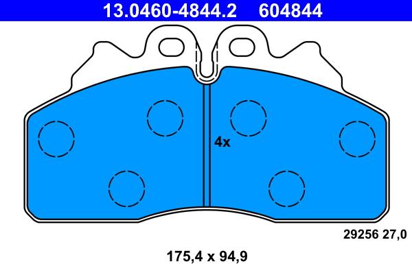 ATE 13.0460-4844.2 - Brake Pad Set, disc brake car-mod.net