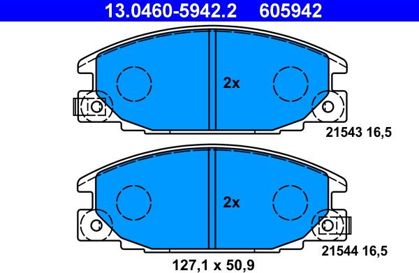 ATE 13.0460-5942.2 - Brake Pad Set, disc brake car-mod.net