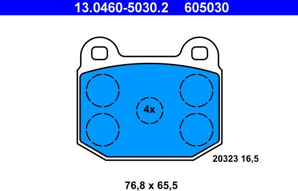 ATE 13.0460-5030.2 - Brake Pad Set, disc brake car-mod.net