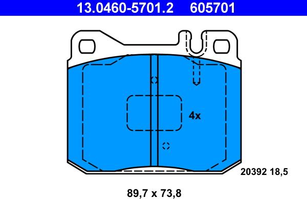 ATE 13.0460-5701.2 - Brake Pad Set, disc brake car-mod.net