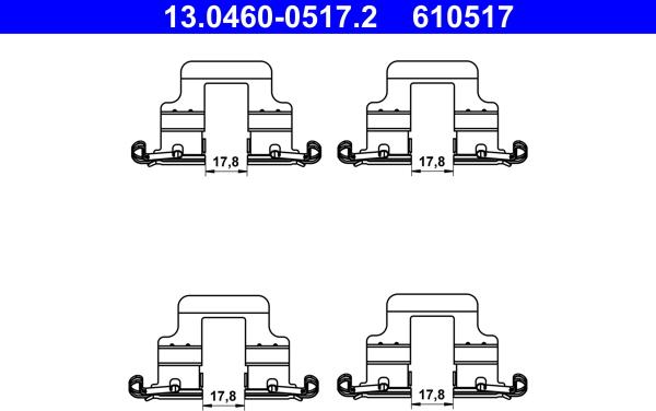 ATE 13.0460-0517.2 - Accessory Kit for disc brake Pads car-mod.net