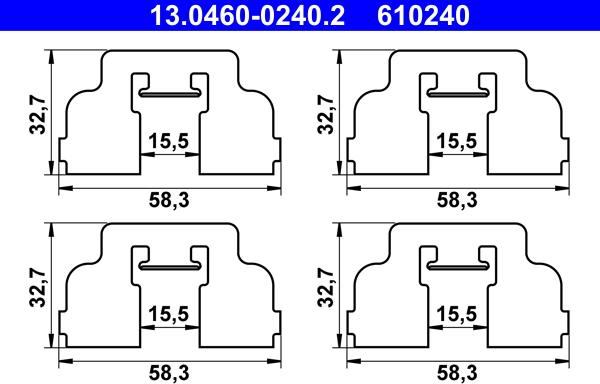 ATE 13.0460-0240.2 - Accessory Kit for disc brake Pads car-mod.net