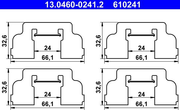 ATE 13.0460-0241.2 - Accessory Kit for disc brake Pads car-mod.net