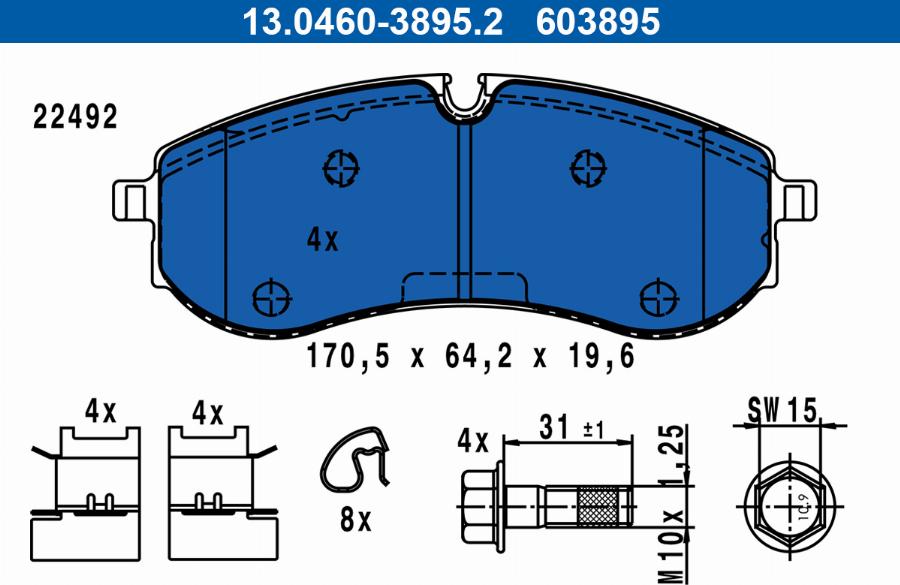 ATE 13.0460-3895.2 - Brake Pad Set, disc brake car-mod.net