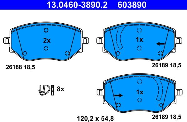 ATE 13.0460-3890.2 - Brake Pad Set, disc brake car-mod.net