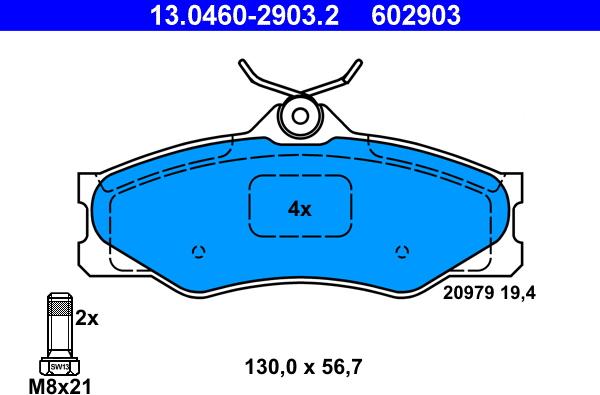 ATE 13.0460-2903.2 - Brake Pad Set, disc brake car-mod.net