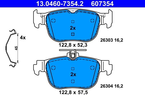 ATE 13.0460-7354.2 - Brake Pad Set, disc brake car-mod.net