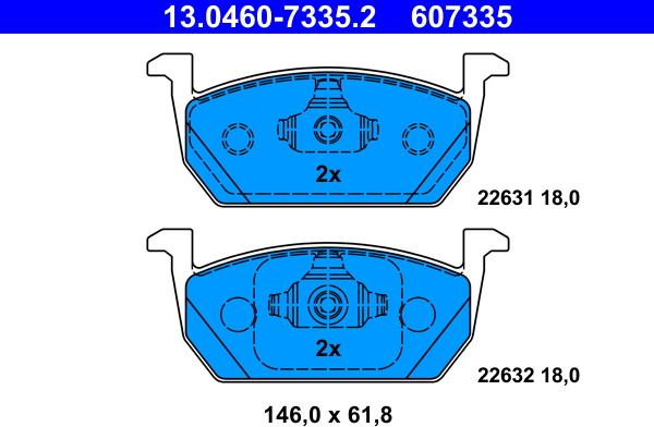 ATE 13.0460-7335.2 - Brake Pad Set, disc brake car-mod.net