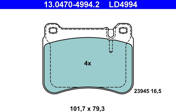ATE 13.0470-4994.2 - Brake Pad Set, disc brake car-mod.net