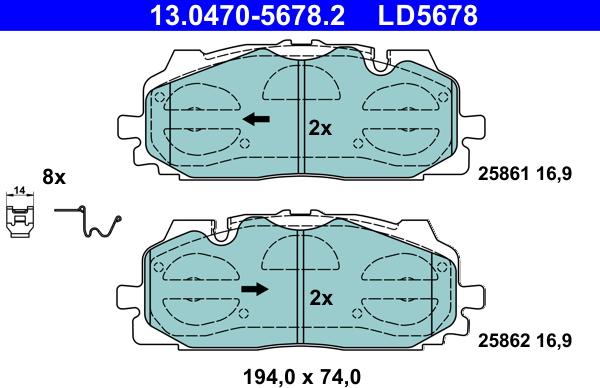 ATE 13.0470-5678.2 - Brake Pad Set, disc brake car-mod.net