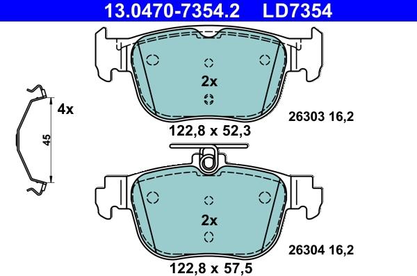 ATE 13.0470-7354.2 - Brake Pad Set, disc brake car-mod.net