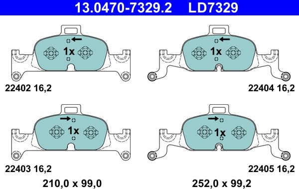 ATE 13.0470-7329.2 - Brake Pad Set, disc brake car-mod.net