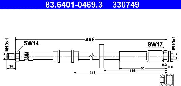 ATE 83.6401-0469.3 - Brake Hose car-mod.net