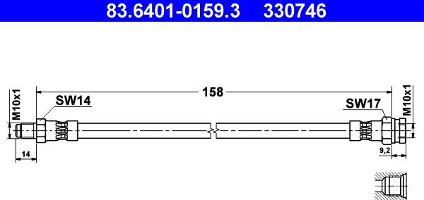 ATE 83.6401-0159.3 - Brake Hose car-mod.net