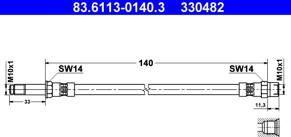 ATE 83.6113-0140.3 - Brake Hose car-mod.net