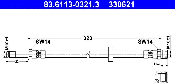 ATE 83.6113-0321.3 - Brake Hose car-mod.net