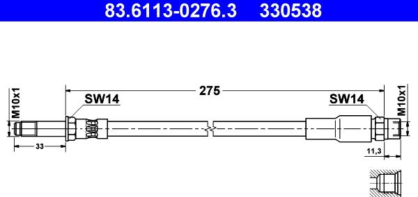 ATE 83.6113-0276.3 - Brake Hose car-mod.net